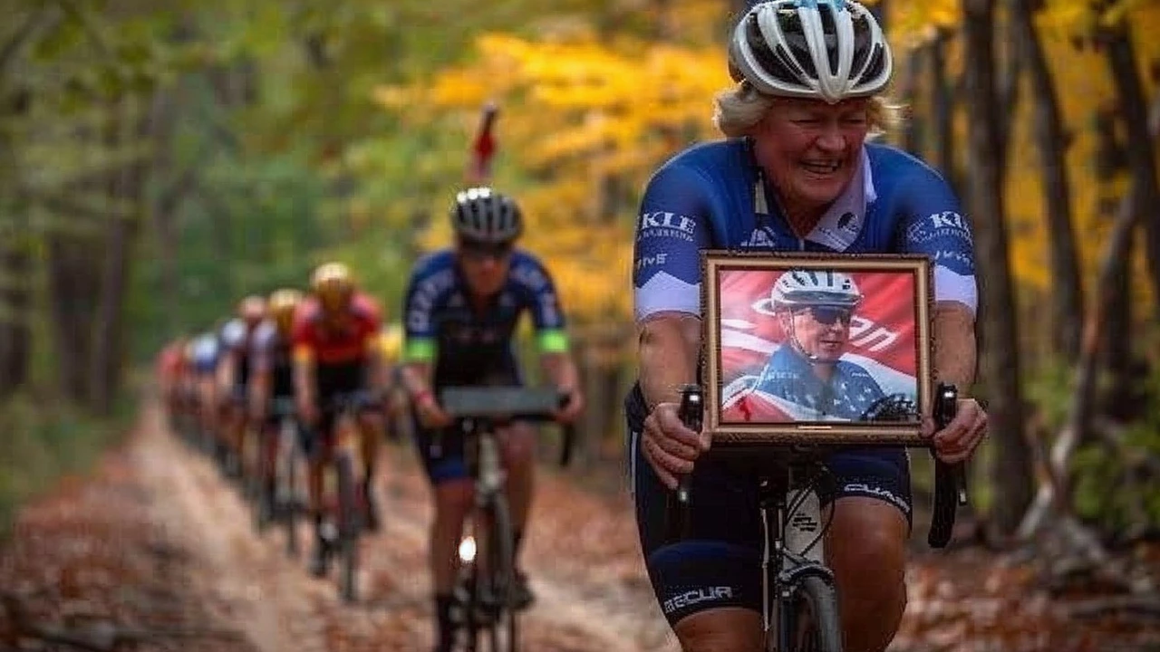 Deelnemers aan Alpe d'HuZes beklimmen berg met foto's van geliefden voor kankeronderzoek